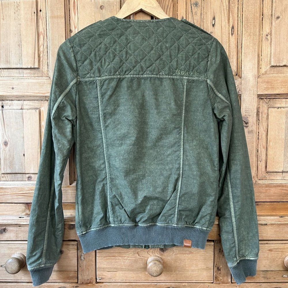 Women's Bench Small Green Washed Cotton Full Zip Jacket - Picture 7 of 7